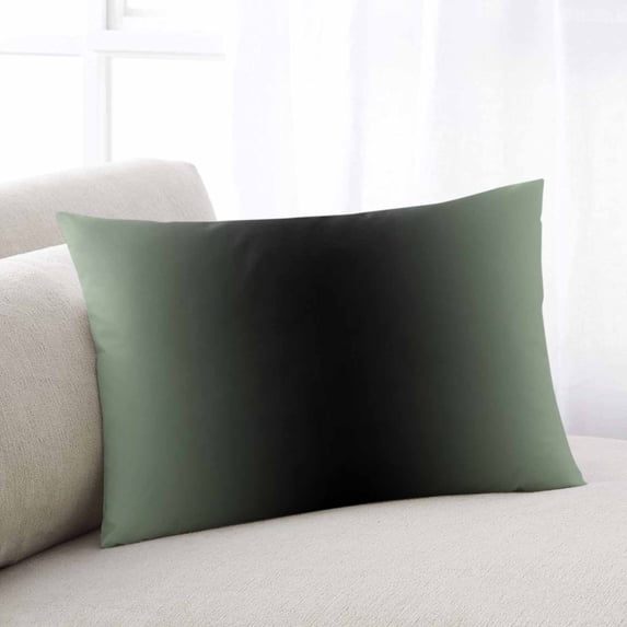 Sage Green Black Ombre King Size Pillow Cover,Pillowcase Protectors with Zipper,Breathable Decorative Throw Pillow Case Cover,Gradient Contemporary Abstract Art Pillow Shams for Couch Sofa 20x36Inch