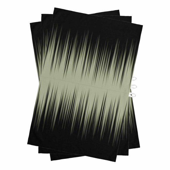 Sage Green Black Ombre Kitchen Towels Set of 3, Water Absorbent Dish Towel, Modern Abstract Striped Gradient Decorative Hand Towels - Quick Drying Cloth for Cooking Baking, 18x28 Inch
