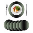 thumbnail image 1 of Sage Green Black Ombre Round 13 Inch Placemats Set of 6, Gradient Contemporary Abstract Art HeatResistant Non Slip Place Mats for Dining Table, Wipeable Braided Kitchen Table Mats for Housewarming, 1 of 9
