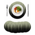 thumbnail image 1 of Sage Green Black Ombre Round 15 Inch Placemats Set of 6, Modern Abstract Striped Gradient HeatResistant Non Slip Place Mats for Dining Table, Wipeable Braided Kitchen Table Mats for Housewarming, 1 of 9