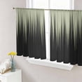 thumbnail image 1 of Sage Green Black Ombre Sheer Curtains 45 Inch Length 2 Panels Set, Modern Abstract Striped Gradient Voile Window Treatment Rod Pocket Small Kitchen Curtains Drapes for Bedroom 52"x45"x2, 1 of 7