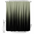 thumbnail image 1 of Sage Green Black Ombre Shower Curtain, Waterproof Shower Curtains for Bathroom, Modern Abstract Striped Gradient Washable Fabric Bathtub Curtain Set Bath Decor with 12 Hooks Long 72"x84", 1 of 8