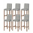 thumbnail image 1 of Sage Green Black Plaid Bar Stool Covers Set of 6, Farmhouse Green Black Checkered Stretch Washable Bar Chair Covers with Backs, Removable Pub Counter Height Chair Cover for Kitchen Dining Room Cafe, 1 of 7