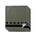 thumbnail image 1 of Sage Green Black Plaid Cloth Napkins Set of 4 Reusable Dinner Napkins, Vintage Star Buffalo Check Rustic Cocktail Napkin Washable Table Napkins for Wedding/Holiday Party/Baby Shower 20"x20", 1 of 7