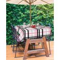 thumbnail image 1 of Sage Green Black Plaid Outdoor Tablecloth - 54x54 Inch Square Dining Table Cover, Farmhouse Green Black Checkered Waterproof Outdoor Table Cloth with Umbrella Hole & Zipper for Picnic/Patio, 1 of 5