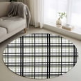 thumbnail image 1 of Sage Green Black Plaid Round Area Rug 3.3 FT, Non Slip Small Entryway Kitchen Mat, Farmhouse Green Black Checkered Washable Soft Circular Rug Non-Shedding Door Mat for Bathroom Playroom Kids Room, 1 of 9