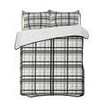 thumbnail image 1 of Sage Green Black Plaid Summer Quilt Set King Size,Soft Quilted Bedding Set with 2 Pillow Shams,Farmhouse Green Black Checkered Lightweight All Season Bedspread Coverlet for Bedroom 96"x106", 1 of 6