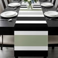 thumbnail image 1 of Sage Green Black Stripe Table Runner 72 Inches Long, Modern Abstract Coarse Striped Kitchen Coffee Dining Table Decoration for Home Party Birthday Wedding Home Decor 13x72 Inches, 1 of 8