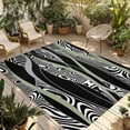 thumbnail image 1 of Sage Green Black Stripes Outdoor Rug for Patio/Deck/Porch, Non-Slip Large Area Rug 5 x 8 Ft, Grey Abstract Gradient Striped Indoor Outdoor Rugs Washable Area Rugs, Camping Rug Carpet Runner, 1 of 8