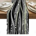 thumbnail image 1 of Sage Green Black Stripes Table Runner - 48 Inch Long, Kitchen Dining Table Runner Dresser Scarves, Grey Abstract Gradient Striped Farmhouse Decor for Coffee Tables Wedding Party Banquet, 1 of 8