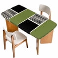 thumbnail image 1 of Sage Green Black Table Cloths for 4 Foot Rectangle Tables, Farmhouse Striped Modern Abstract Art Patio Waterproof Elastic Fitted Tablecloths, Washable Rectangular Table Cover for Camping, 1 of 8