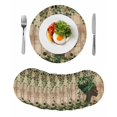 thumbnail image 1 of Sage Green Black Women Round 13 Inch Placemats Set of 8, Spring Eucalyptus Brown Wooden HeatResistant Non Slip Place Mats for Dining Table, Wipeable Braided Kitchen Table Mats for Housewarming, 1 of 9