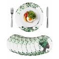 thumbnail image 1 of Sage Green Black Women Round 13 Inch Placemats Set of 8, Spring Eucalyptus Leaves HeatResistant Non Slip Place Mats for Dining Table, Wipeable Braided Kitchen Table Mats for Housewarming, 1 of 9