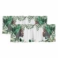 thumbnail image 1 of Sage Green Black Women Valances for Windows, Decorative Rod Pocket Window Valance Curtains, Spring Eucalyptus Leaves Short Curtain Drapes for Kitchen/Bathroom/Living Room, 2 Panels, 60" W x 18" L, 1 of 8