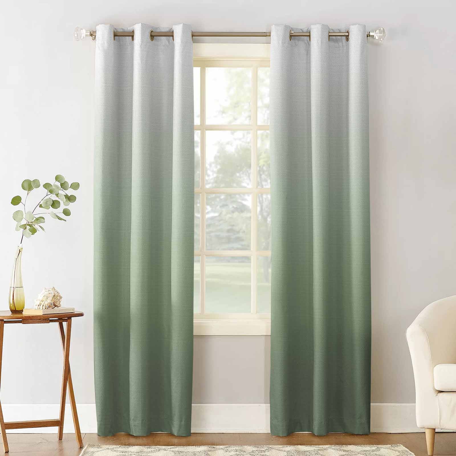 Sage Green Blackout Curtains 84 Inches Length, Abstract Gradient ...