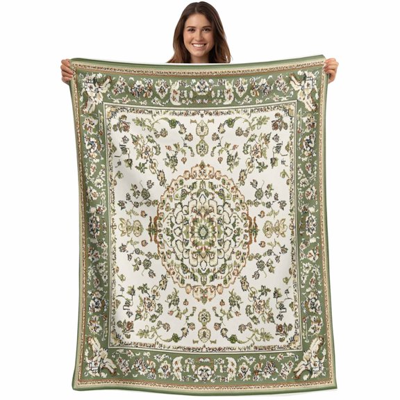 Sage Green Blanket Soft Cozy Warm Throw Blanket for Couch, Plush Fuzzy Flannel Fleece Blankets for Sofa, Southwest Tribal Antique Boho-Chic Heritage Bed Blankets Lightweight Gifts for Women, 30"x40"