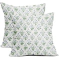thumbnail image 1 of Sage Green Blue Block Print Pillow Covers 18x18 Set of 2 Decorations Vintage Floral Throw Pillow Covers Decor Cozy Soft Rustic Pillowcases Farmhouse Flower Printed for Sofa Bed Home Decorative, 1 of 6