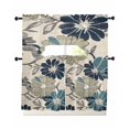 thumbnail image 1 of Sage Green Blue Floral Kitchen Curtains Sets 24 Inch Length with Valance, Vintage Beige Botanical Swag Valances and Tiers Curtain Set Drapes Swag Curtains for Living Room, Bathroom, Bedroom, Cafe, 1 of 6