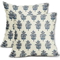 thumbnail image 1 of Sage Green Blue Floral Pillow Covers 18x18 Set of 2 Spring Flower Leaves Print Decorative Throw Pillow Cases Outdoor Farmhouse Decoration for Sofa Couch Bed, 1 of 9