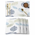 thumbnail image 1 of Sage Green Blue Leaves Placemats Set of 6 Retro Rustic Botanical Place Mats Indoor Wipeable Table Mats Washable Cloth Dining Table Placemats for Kitchen Holiday Party Home Decor 13x19 Inch, 1 of 9