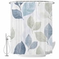 thumbnail image 1 of Sage Green Blue Leaves Shower Curtain Set - Long 72" x 84" Washable Bathtub Curtain with 12 Hooks, Vintage Rustic Botanical Waterproof Fabric Stall Shower Curtains for Bathroom/Bathtub Décor, 1 of 6
