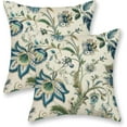 thumbnail image 1 of Sage Green Blue Pillow Covers 20x20 Inch 2 Pcs Spring Chinoiserie Floral Decor Throw Pillows Boho Vintage Flower Seasonal Outdoor Decoration Pillowcase Linen Cushion Cover for Couch Sofa Bed, 1 of 4