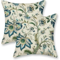 Sage Green Blue Pillow Covers 20x20 Inch 2 Pcs Spring Chinoiserie Floral Decor Throw Pillows Boho Vintage Flower Seasonal Outdoor Decoration Pillowcase Linen Cushion Cover for Couch Sofa Bed
