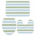 thumbnail image 1 of Sage Green Blue Striped Bath Mat 3 Piece Bathroom Rug Set, Farmhouse Sage Green Stripes Non Slip Bath Rug Contour Mat and Toilet Lid Cover, Absorbent Shower Mats Soft Bath Rugs and Mats Sets, 1 of 8