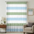 thumbnail image 1 of Sage Green Blue Striped Sheer Curtains 45 Inches Long, Farmhouse Sage Green Stripes Light Filering Curtains, Breathable Simi Curtain Privacy Drapes for Kitchen Bathroom Small Window Treatment, 1 of 9