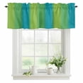 thumbnail image 1 of Sage Green Blue Valances for Windows, Rod Pocket Kitchen Valance Curtains - Soft & Washable Small Window Treatment for Living Room, Bathroom, Gradient Color Stripe 54x18inch, 1 Panel, 1 of 9