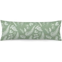 Sage Green Body Pillow Cover 20"x54" Pillow Case Botanical Plant Leaves Pattern Long Pillow Cases Protector with Zipper Decorative Soft Bedding Pillowcase Rectangle Cushion Covers for Bedroom,Sofa