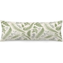 Sage Green Body Pillow Cover Leaves Tropical Plant Leaf Botanical Vintage Floral Cushion Long Pillowcase with Zipper Luxury Covers Decorative Large Bedding Cases for Couch, 20''''x54''''