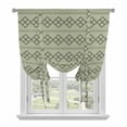 thumbnail image 1 of Sage Green Boho Balloon Curtains for Bedroom/Front Door/Bathroom, Vintage Ethnic Tribe Abstract Art Geometric Tie Up Curtains 63 Inch Length Kitchen Curtains Shades for Windows 46"x63", 1 of 8