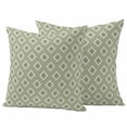 thumbnail image 1 of Sage Green Boho Geometric Outdoor Waterproof Pillow Covers, Country Abstract Pattern Decorative Square Throw Pillowcase Sofa Cushion Sham for Patio/Couch/Chair, 16"x16" 2 Pack, 1 of 8