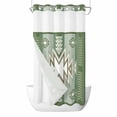 thumbnail image 1 of Sage Green Boho No Hook Shower Curtain Waterproof,Bathroom Curtains with Snap in Liners and See Through Top Window,American Native Southwest Abstract Art Hotel Style Bathtub Curtains Shower 54"Wx78"L, 1 of 8