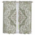 thumbnail image 1 of Sage Green Boho Kitchen Curtains 63 Inch Length, Vintage Abstract Ethnic Tribe Tiers Curtains for Living Room Berdoom Bathroom, Light Filtering Drapes Rod Pocket Window Treatment 2 Panels 42"Wx63"L, 1 of 8