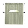 thumbnail image 1 of Sage Green Boho Kitchen Curtains Sets 24 Inch Length with Valance, Bohemian Geometric Stripes Tribe Farm Swag Valances and Tiers Curtain Set Drapes Swag Curtains for Living Room, Bathroom, Bedroom, 1 of 6