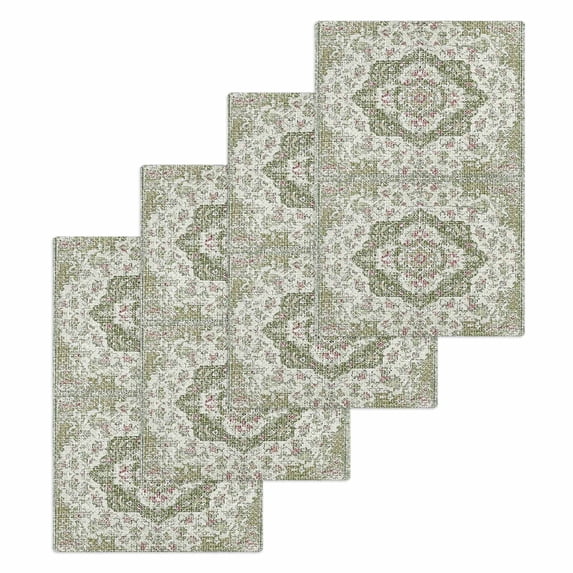 Sage Green Boho Kitchen Dish Towels for Drying Dishes Set of 4, Vintage Abstract Art Ethnic Tribe Waffle Weave Microfiber Hand Tea Bathroom Towels Quick Dry & Absorbent Towel 15.7x23.6