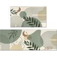 thumbnail image 1 of Sage Green Boho Kitchen Mats for Floor, Bohemian Modern Abstract Geometry Beige Kitchen Rugs Set of 2 Carpet Area Rug, Plant Sage Green Boho Kitchen Decor and Accessories Stuff, 17x30 and 17x47 Inch, 1 of 1