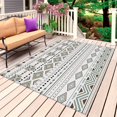 thumbnail image 1 of Sage Green Boho Outdoor Rug 5x8 Ft, Non Slip Washable Area Rug, Vintage Ethnic Tribe Abstract Art Patio Rugs Carpet Runner, Large Floor Mat for Indoor/Outdoor Deck Porch Camping, 1 of 8