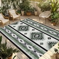 thumbnail image 1 of Sage Green Boho Outdoor Rug 6x9 Ft - Reversible Patio Rug Outdoor Camping Rugs, Southwestern Ethnic Aztec Retro Geometric Indoor Outdoor Area Rugs, Non-Slip Outdoor Carpet Runner for Deck/Porch, 1 of 8