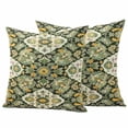 thumbnail image 1 of Sage Green Boho Outdoor Waterproof Pillow Covers, Rustic Southwest Plants Motifs Decorative Square Throw Pillowcase Sofa Cushion Sham for Patio/Couch/Chair, 16"x16" 2 Pack, 1 of 8