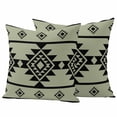 thumbnail image 1 of Sage Green Boho Outdoor Waterproof Pillow Covers, Southwest Aztec Abstract Geometric Decorative Square Throw Pillowcase Sofa Cushion Sham for Patio/Couch/Chair, 24"x24" 2 Pack, 1 of 8