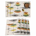 thumbnail image 1 of Sage Green Boho Placemats Set of 6, Geometric Bohemian Color Block Placemats for Dining Table, Place Mats for Kitchen Tabletop, Waterproof Wipeable Dining Table Mats Set, 1 of 9