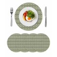 thumbnail image 1 of Sage Green Boho Round 13 Inch Placemats Set of 4, Vintage Ethnic Tribe Abstract Art Geometric HeatResistant Non Slip Place Mats for Dining Table, Wipeable Braided Kitchen Table Mats for Housewarming, 1 of 9
