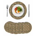 thumbnail image 1 of Sage Green Boho Round 15 Inch Placemats Set of 6, Vintage Ethnic Tribe Abstract Art Floral HeatResistant Non Slip Place Mats for Dining Table, Wipeable Braided Kitchen Table Mats for Housewarming, 1 of 9