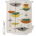 thumbnail image 1 of Sage Green Boho Shower Curtain, Waterproof Shower Curtains for Bathroom, Geometric Bohemian Color Block Washable Fabric Bathtub Curtain Set Bath Decor with 12 Hooks Long 72"x84", 1 of 8