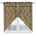 thumbnail image 1 of Sage Green Boho Swag Valances for Windows 2 Pack, Kitchen Window Curtains 36 Inch Length, Vintage Ethnic Tribe Abstract Art Floral Privacy Swag Curtains for Living Room/Bathroom 36"x36", 1 of 8