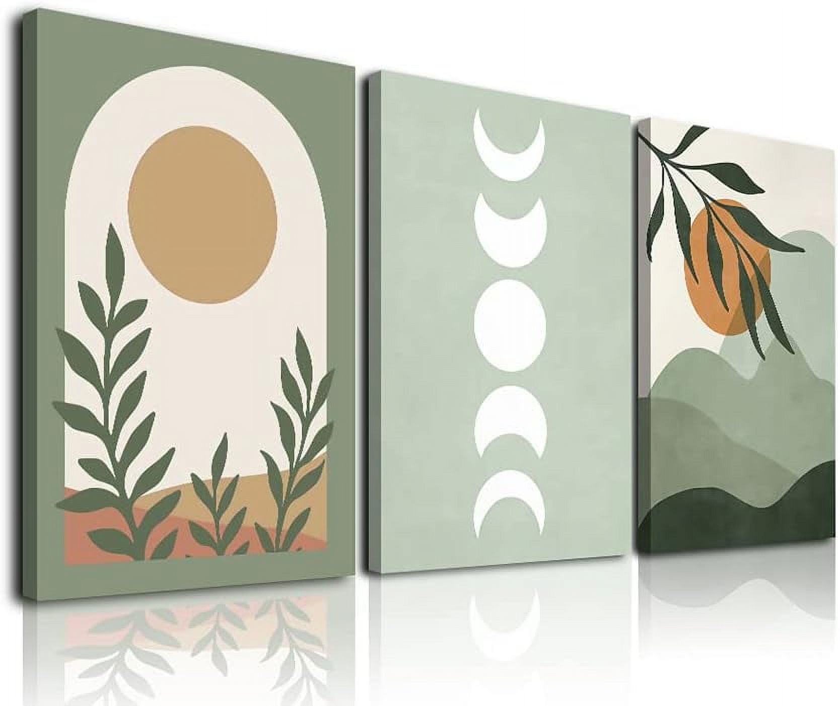 Sage Green Boho Wall Art, Boho Wall Decor, MidCentury Modern Wall Art