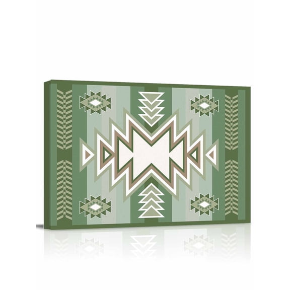 Sage Green Boho Wall Art for Living Room,Canvas Picture Wall Decor for Bathroom Bedroom,American Native Southwest Abstract Art Painting Artwork for Office Kitchen Hallway Dining Room Decor 12"x16"